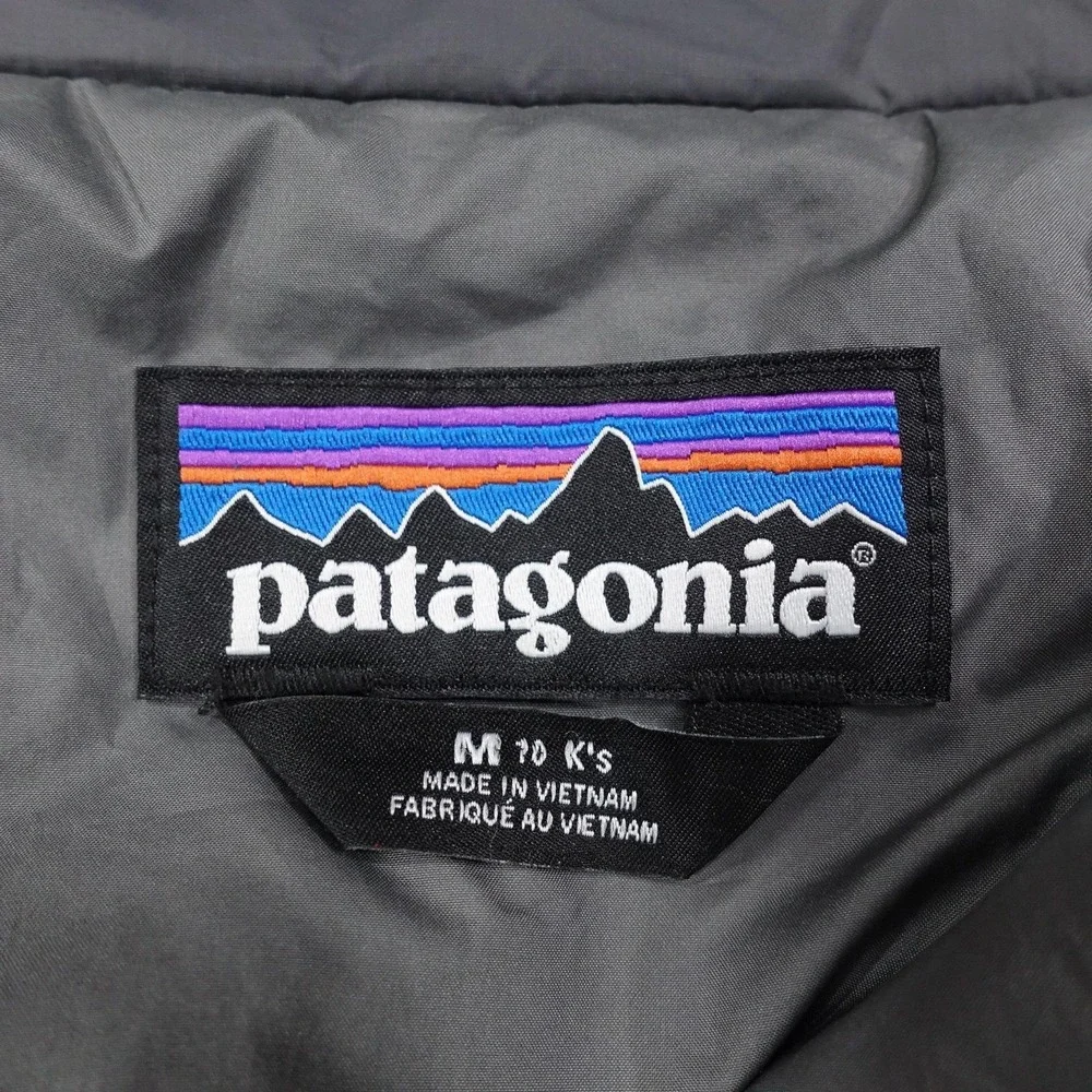 Patagonia Puffer Jacket Kids 10 Gray Insulated Full Zip Quilted Winter Coat